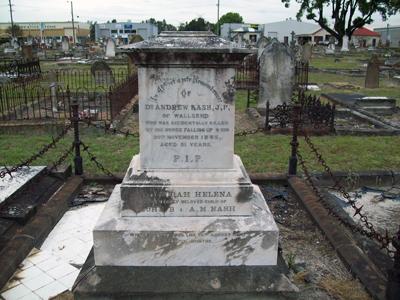 Headstone of Dr Andrew Nash, JP