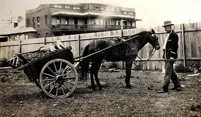 Horse and cart carrying coal, c. 1930s