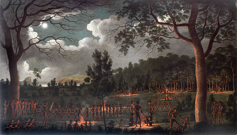 Joseph Lycett – Corroboree at Newcastle c.1818 (Courtesy of the State Library of New South Wales)
