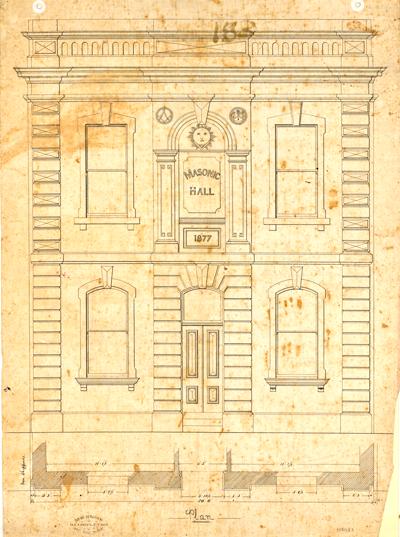 Plan for Masonic Hall in West Maitland, 1877
