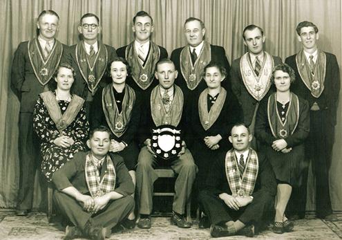 Manchester Unity Independent Order of Oddfellows (MUIOOF) Loyal Weston No 344. Winners Ritual Competition, 1940. Courtesy of the Coalfields Heritage Group.   Click photo to see full-sized image. 