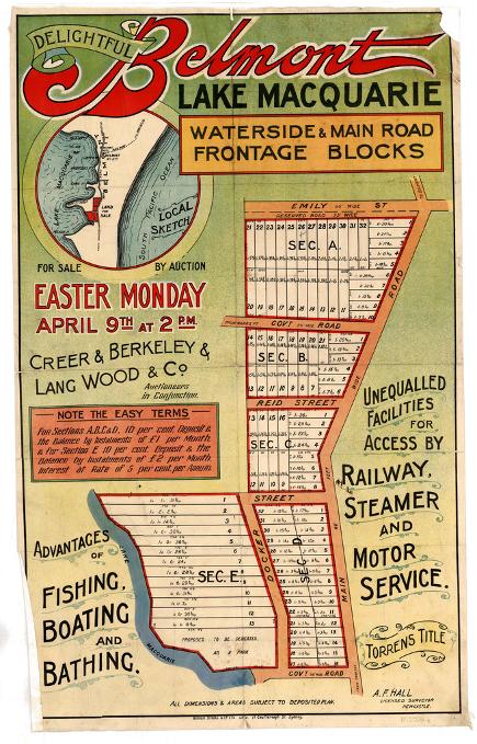 Belmond (now Marks Point), Lake Macquarie subdivision plan, Easter Monday 9th April [n.d.]