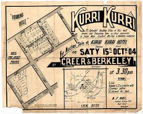 M3196 Kurri Kurri, Saturday 15th October, 1904.
