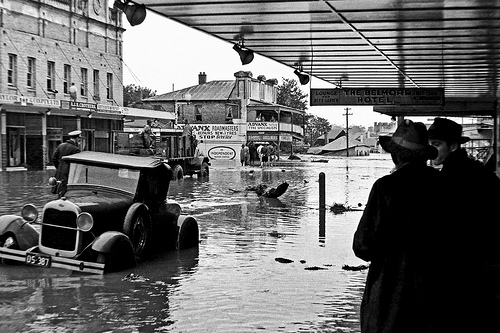 Flood damage in High Street, Maitland's Main  Street