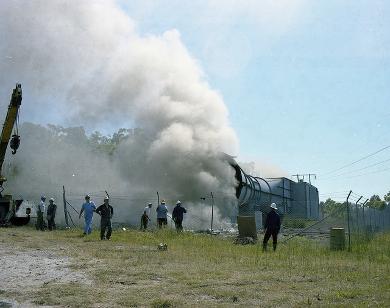 Mine explosion fire West Wallsend Number 2 Colliery, 9 January 1979. Courtesy of Brian R Andrews.