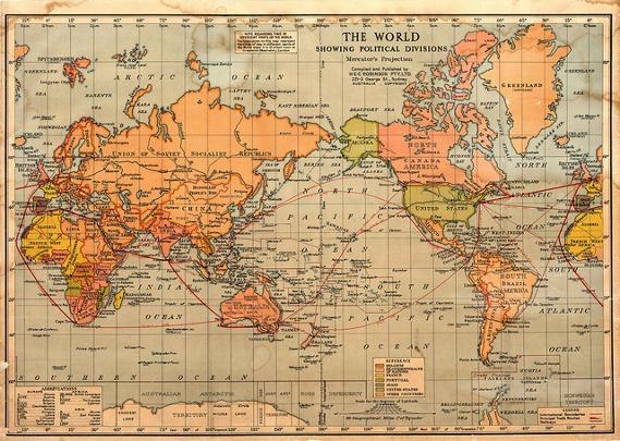 The World showing political divisions, Mercator’s Projection [c.1940's].